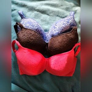 CACIQUE Full Coverage Lace Balconette Bra Bundle, 40DDD